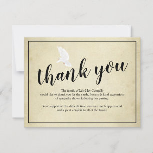Nota de agradecimiento por funeral   Luto vintage