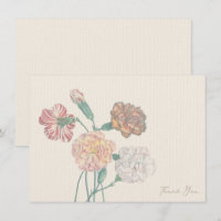 Nota de agradecimiento Tan Beige Carnation Flower