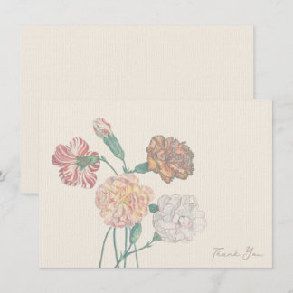 Nota de agradecimiento Tan Beige Carnation Flower