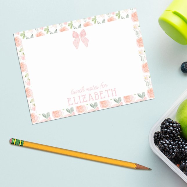 Nota de almuerzo personalizada para niños con lazo (Subido por el creador)