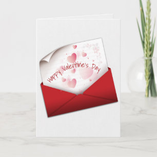 Nota de amor de San Valentín en sobre rojo