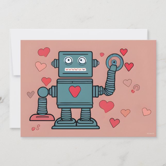 Nota de amor del corazón del robot Valentine (Anverso)