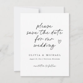 Nota de amor moderna a mano alzada para guardar la