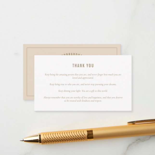 Nota de amor para cliente de vela beige neutro (Anverso/Reverso In Situ)