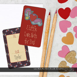 Nota de amor Pun Kid's Doodle School Tarjeta de Sa