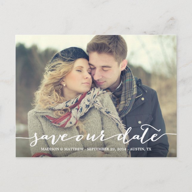 Nota de Amor | Tarjeta Postal de Guardar la Fecha (Anverso)