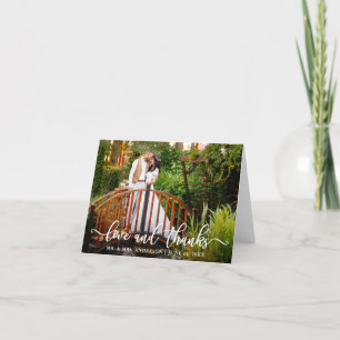 Nota de amor y agradecimiento de boda con caligraf