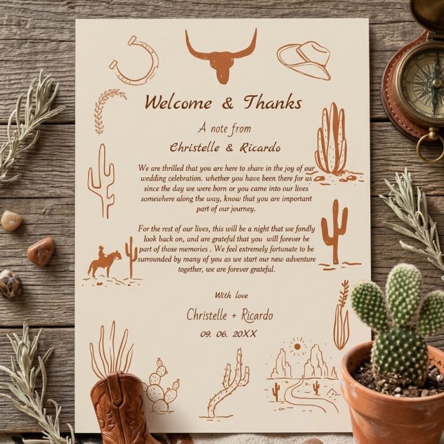 Nota de bienvenida y agradecimiento de boda al est (Subido por el creador)