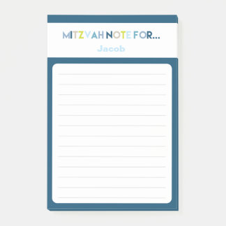 Nota de Blue Mitzvah: Bloc de notas adhesivas de 4