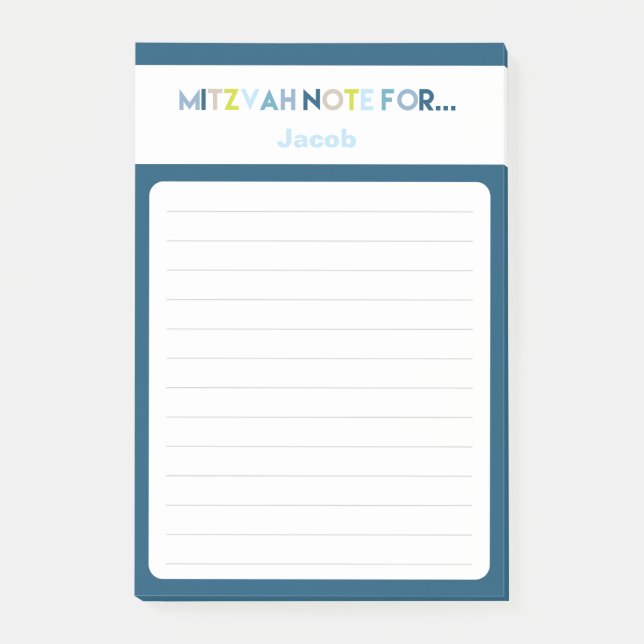 Nota de Blue Mitzvah: Bloc de notas adhesivas de 4 (Anverso)