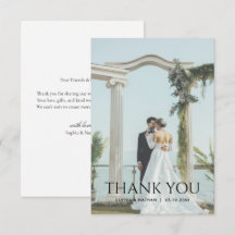 Nota de Boda de Foto Moderna Minimalista
