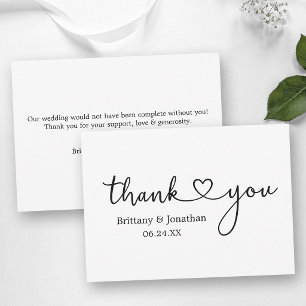 Nota de Boda de Letra Caligráfica Minimalista Mode