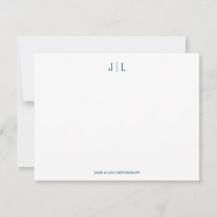 Nota de boda de pareja con monograma personalizado
