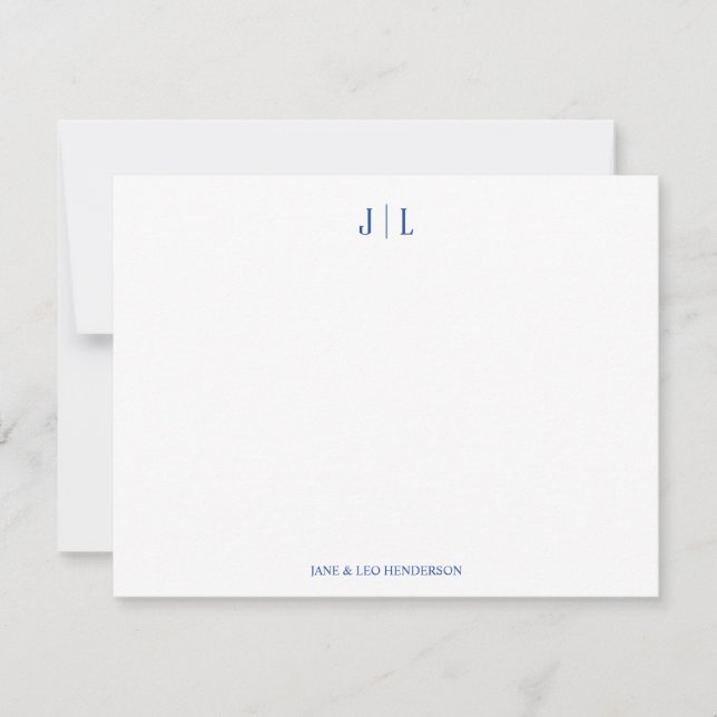 Nota de boda de pareja con monograma personalizado (Anverso)