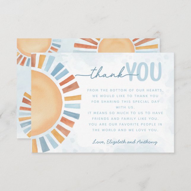 Nota de carta de agradecimiento Sunshine (Anverso / Reverso)
