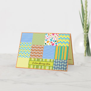 Nota de colcha de patchwork / tarjeta de felicitac