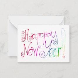 Nota de felicitación de Año Nuevo con lettering a 