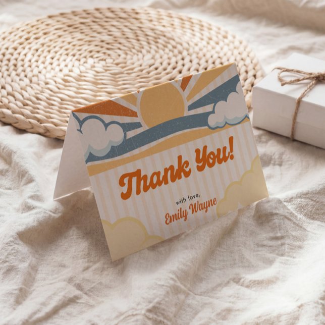 Nota de Felicitación para Baby Shower Retro Sol  (Subido por el creador)