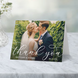 Nota de foto de pareja con caligrafía moderna para