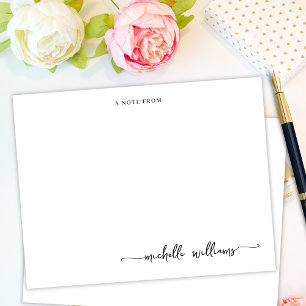 Nota De Guión De Caligrafía Mínima Elegante Girly 