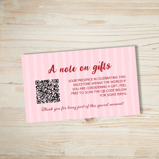 Nota De Hierba De Langosta En Regalos Fiesta De Gr (Crawfish Boil Note On Gifts Striped Grad Party Enclosure Card)