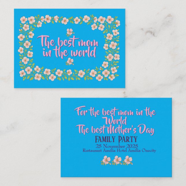Nota de invitación personalizada para el Día de la (Anverso / Reverso)