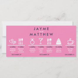 Nota de la bolsa de bienvenida de la Boda rosa azu