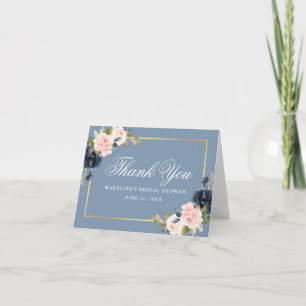 Nota de la Ducha Nupcial de Azul Polvoriento Rosa 