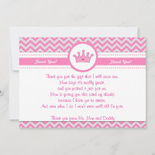Nota de la tarjeta Princesa Plata Rosa