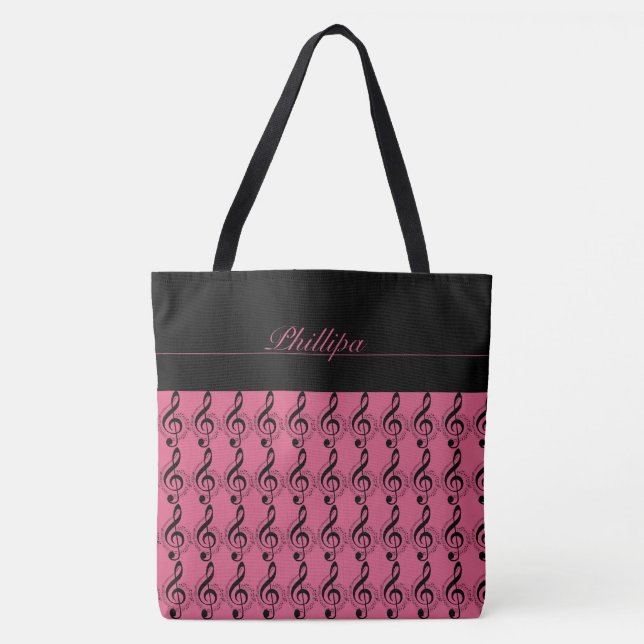 Nota de música Bolsa Monogramada Tote (Anverso)