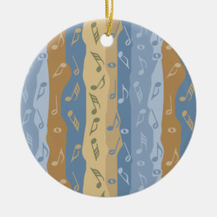 Nota De Música Rayos Marrón Y Azul Ornamento