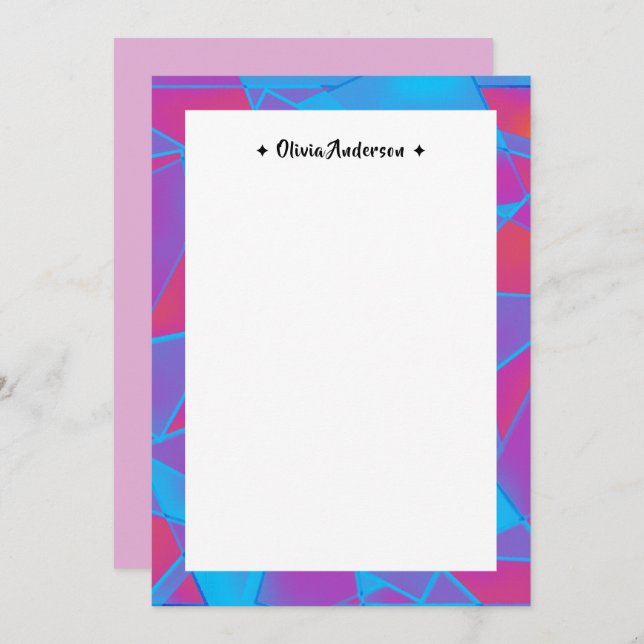 Nota de nombre personalizada de borde geométrico c (Anverso / Reverso)