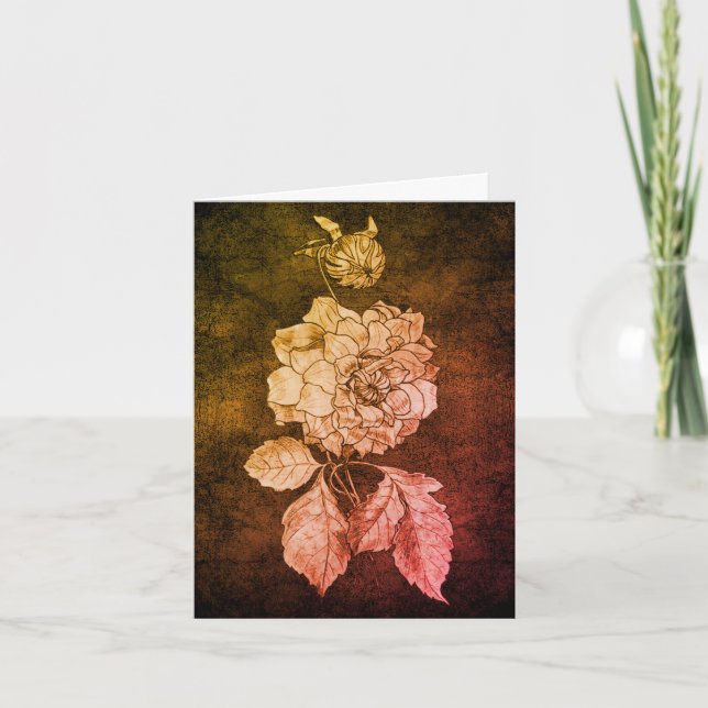 Nota de Personalizable de arte de flores de Peony (Anverso)