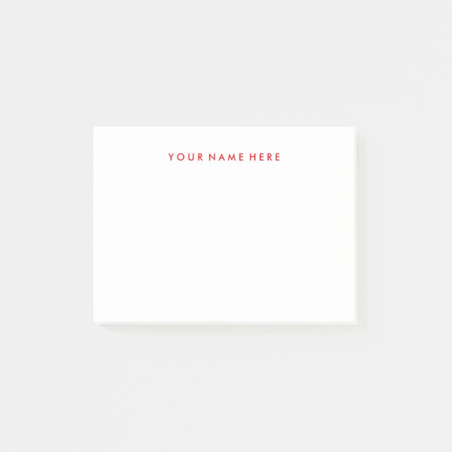 Nota de personalizable Stickie Pad en rojo (Anverso)