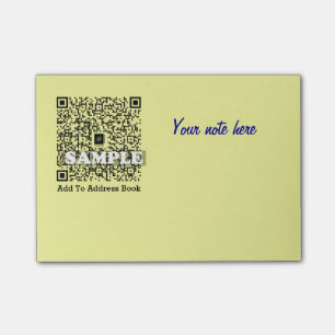 Nota de post-it con código de QR