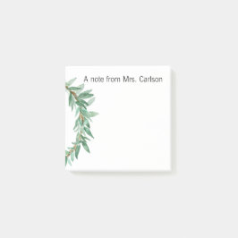 Nota de post-it con la guirnalda