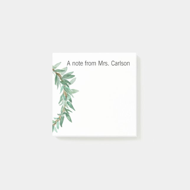 Nota de post-it con la guirnalda (Anverso)