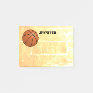 nota de post-it de encargo del baloncesto a