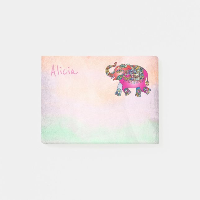 nota de post-it de encargo del elefante rosado (Anverso)