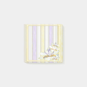 Nota de post-it floral de la abeja 3x3