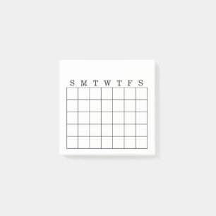 Nota de post-it mensual del perseguidor del