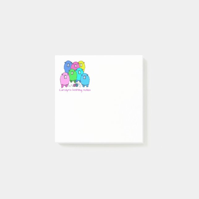 Nota de punto. Fluffy ovinos e hilados personaliza (Anverso)