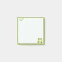 Nota de rana verde pastel estilo Kwaii