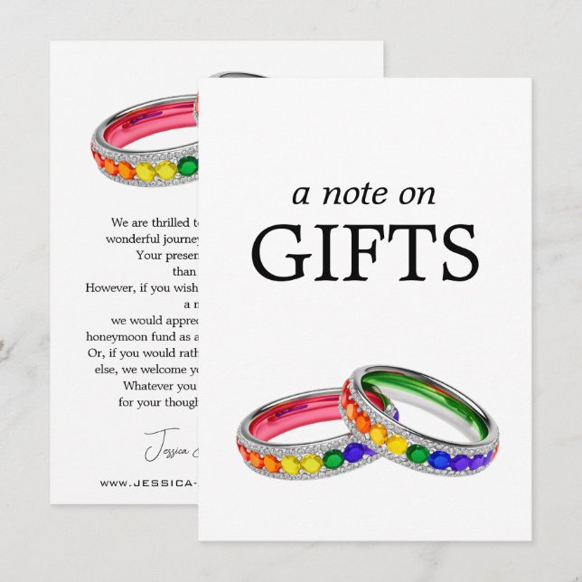 🌈 Nota de regalo LGBTQ entrelazada en Orgullo (Anverso / Reverso)