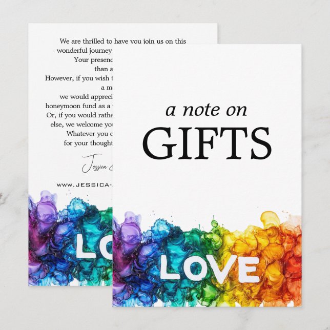 🌈 Nota De Regalo LGBTQ Pintada Con Amor (Anverso / Reverso)