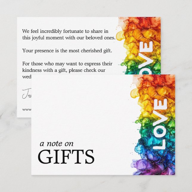 🌈 Nota De Regalo Media LGBTQ Pintada Con Amor (Anverso / Reverso)