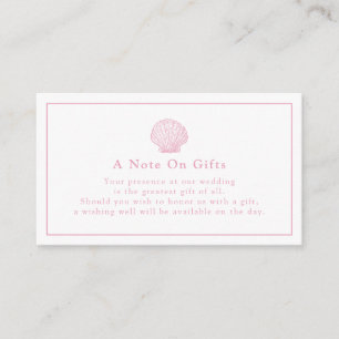 Nota de regalos de boda Blush Pink Seashell