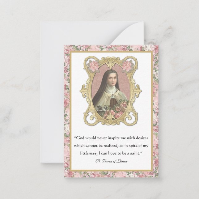 Nota de Rosas religiosos de St. Therese Elegant Pr (Anverso)