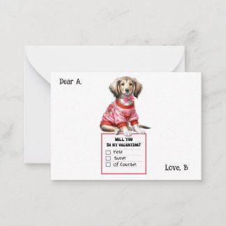 Nota de San Valentín de Dachshund personalizable