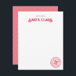 Nota De Santa Claus Lista Oficial NICE Aprobada<br><div class="desc">Esta dulce tarjeta de nota personalizada de Santa Claus incluye un tipo de letra de intercambio festivo para su nombre, un tipo de letra para escribir a mano para el cuerpo de la nota, y un sello oficial de la lista NICE en la parte inferior. En la parte trasera hay...</div>